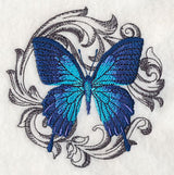 Ulysses Swallowtail with Baroque Background