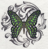 Green Spotted Triangle with Baroque Background