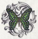 Green Spotted Triangle with Baroque Background