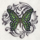 Green Spotted Triangle with Baroque Background