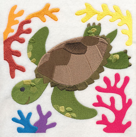 Sea Turtle and Coral