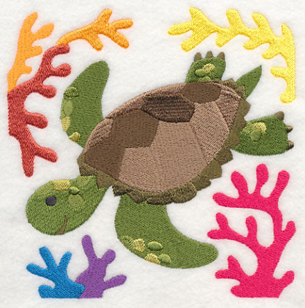 Sea Turtle and Coral