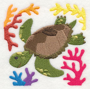 Sea Turtle and Coral