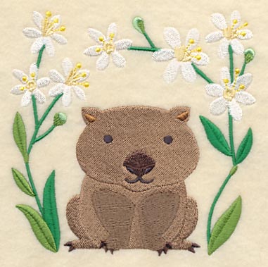 Wombat and Pretty Grass-flag