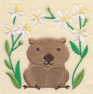 Wombat and Pretty Grass-flag