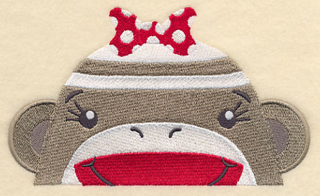 Peeking Sock Monkey (Girl)
