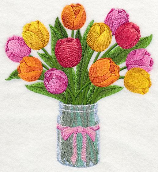 Tulips in Mason Jar