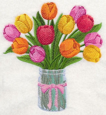 Tulips in Mason Jar