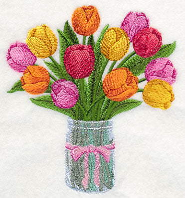 Tulips in Mason Jar