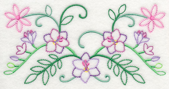 Spring Flower Bouquet Border (Vintage)