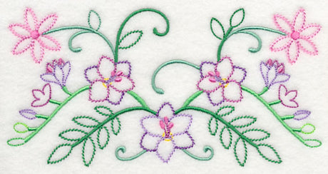 Spring Flower Bouquet Border (Vintage)