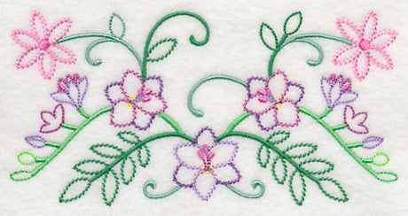 Spring Flower Bouquet Border (Vintage)
