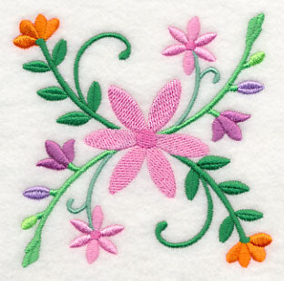 Spring Flower Bouquet Corner