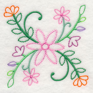 Spring Flower Bouquet Corner (Vintage)