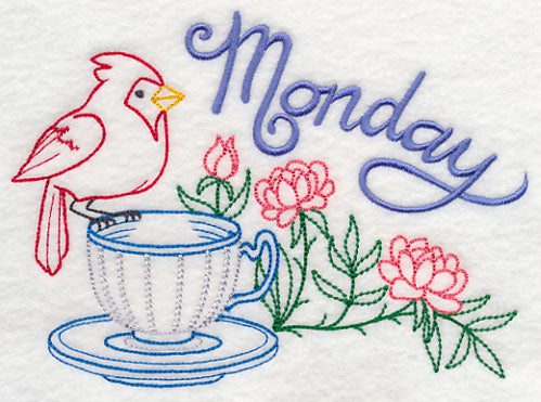 Tea Time Bird on Monday (Vintage)