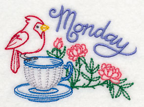 Tea Time Bird on Monday (Vintage)