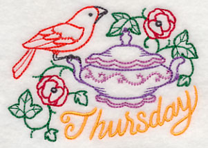 Tea Time Bird on Thursday (Vintage)
