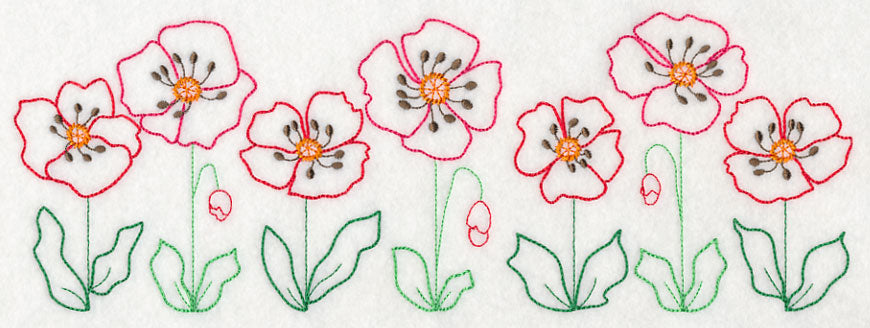 Playful Poppy Border (Vintage)