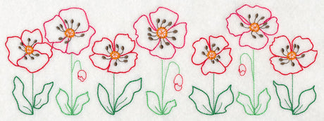 Playful Poppy Border (Vintage)