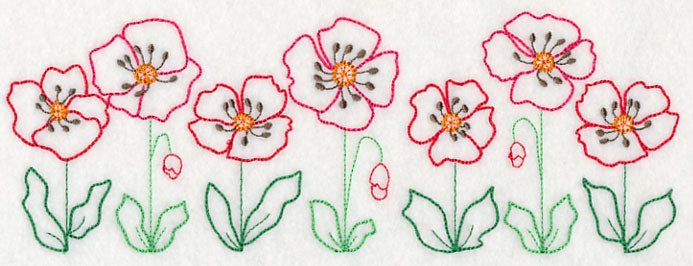 Playful Poppy Border (Vintage)