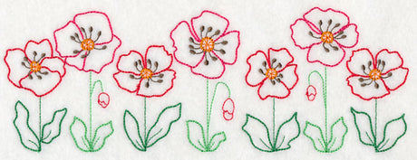 Playful Poppy Border (Vintage)