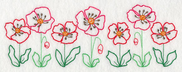Playful Poppy Border (Vintage)
