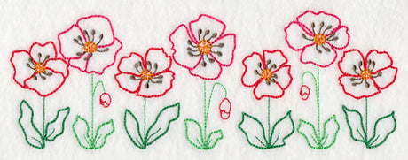 Playful Poppy Border (Vintage)