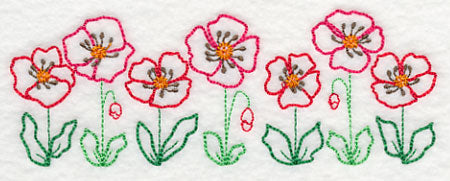 Playful Poppy Border (Vintage)