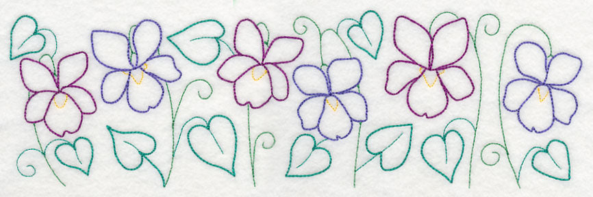 Whimsical Wood Violet Border (Vintage)