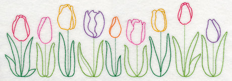 Colorful Tulip Border (Vintage)