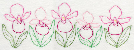 Lovely Lady's Slipper Border (Vintage)