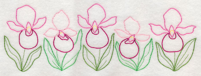 Lovely Lady's Slipper Border (Vintage)