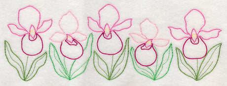 Lovely Lady's Slipper Border (Vintage)