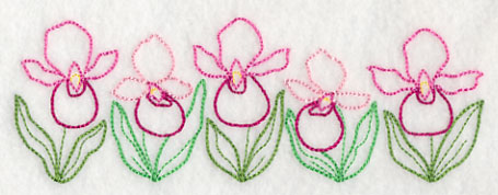 Lovely Lady's Slipper Border (Vintage)