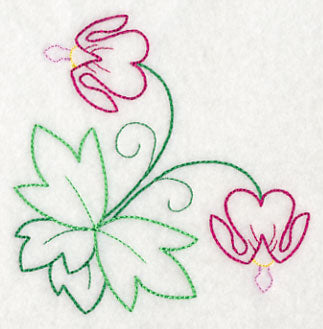 Delicate Bleeding Heart Corner (Vintage)