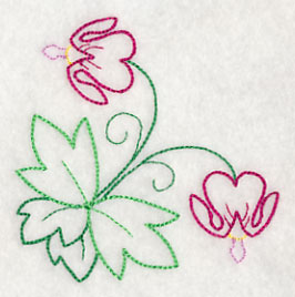 Delicate Bleeding Heart Corner (Vintage)