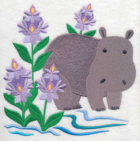 Hippo and Water Hyacinth