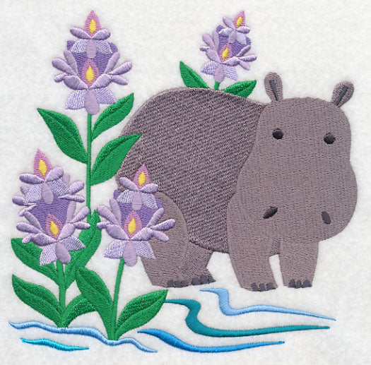 Hippo and Water Hyacinth