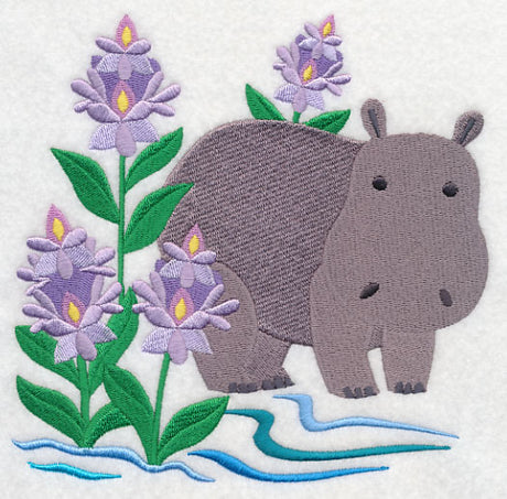 Hippo and Water Hyacinth
