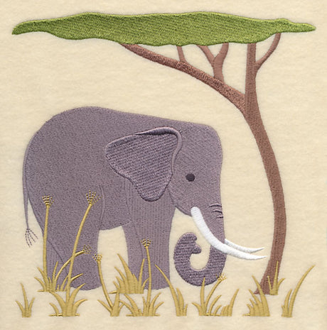 Elephant and Acacia Tree