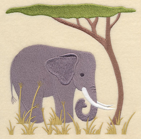 Elephant and Acacia Tree