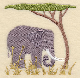 Elephant and Acacia Tree
