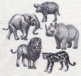 African Animals Sketch