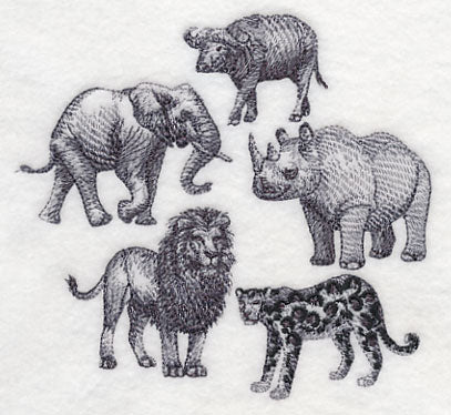 African Animals Sketch
