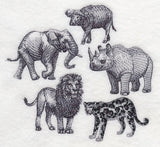 African Animals Sketch