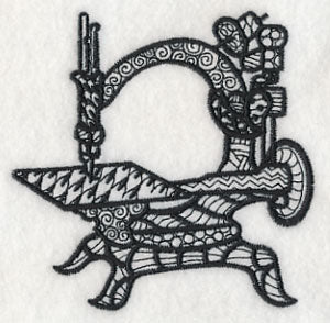 Vintage Sewing Machine 1 (Blackwork)
