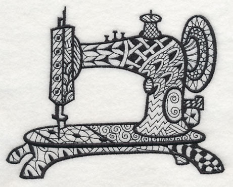 Vintage Sewing Machine 2 (Blackwork)