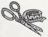 Scissors and Measuring Tape (Blackwork)