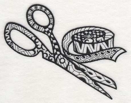 Scissors and Measuring Tape (Blackwork)