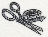 Scissors and Measuring Tape (Blackwork)